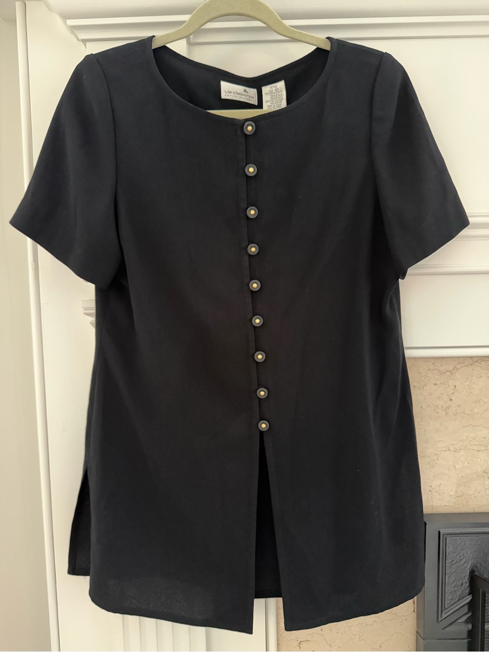 Liz Claiborne Vintage 90s Black Short-Sleeve Tunic
